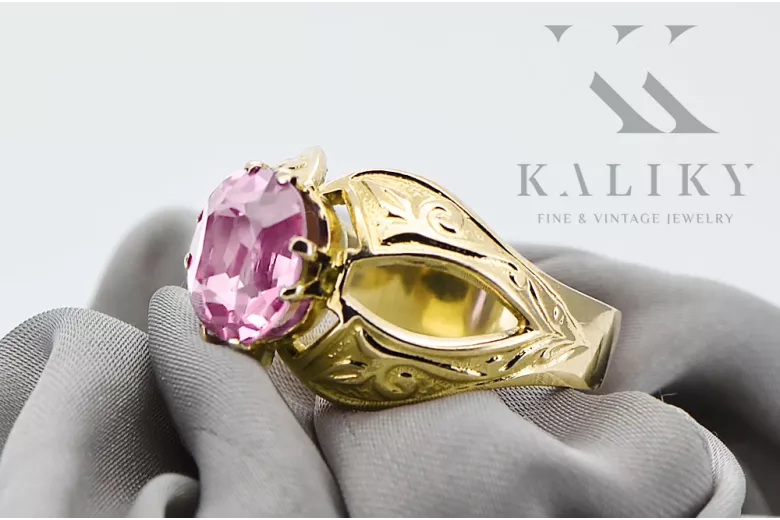 Винтаж Кольцо Аметист 14-кв Желтое золото vrc135y